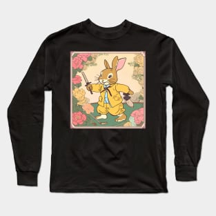 Cute Bunny Playing Combat Sports Kendo and Fencing Rabbit Lover Since Young Long Sleeve T-Shirt